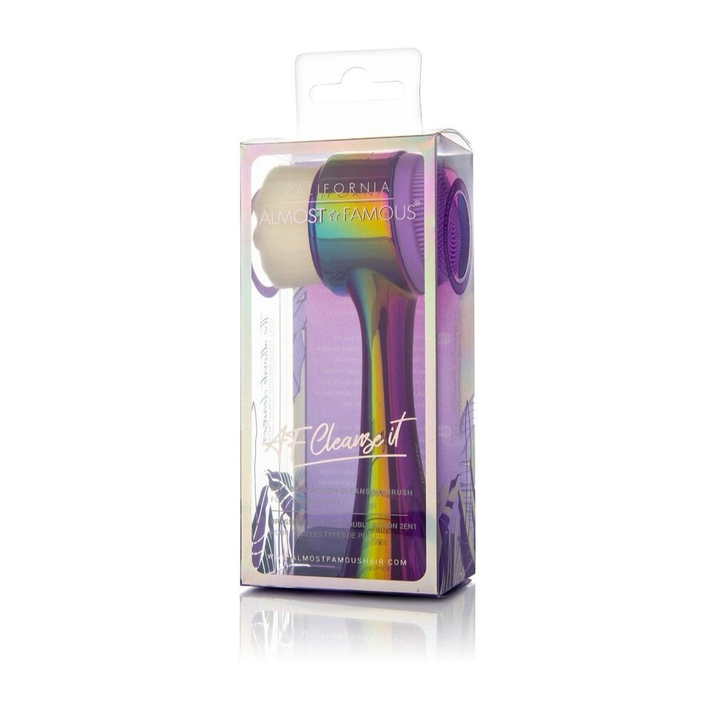 Almost Famous Clean Freak 2-in-1 Exfoliator Brush Purple- New